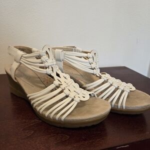 BareTraps Cream Strappy Sandals